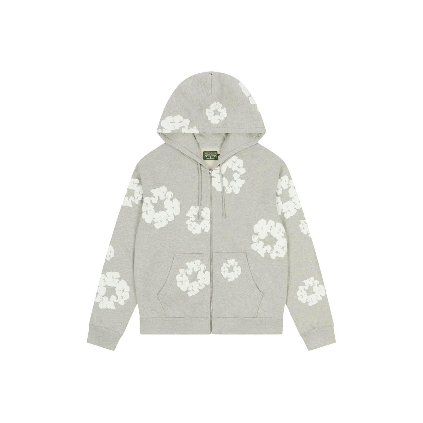 Denim Tears Cotton Wreath Zip Hoodie - Grey
